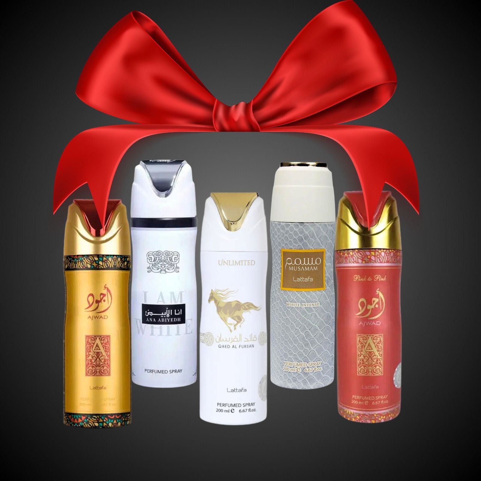 Lattafa -  5er Deodorant-Set –  Unisex 200ml - Langanhaltende Frische