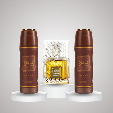 Lattafa - Khamrah 3er-Set – 1 Parfum + 2 Deos