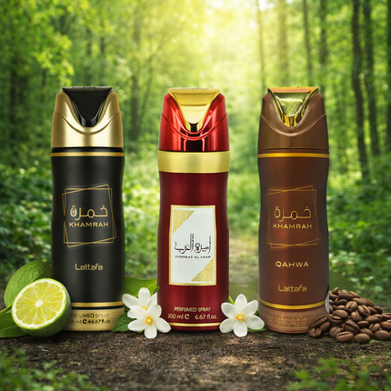 Lattafa - Deodorant Set,Ameerat Al Arab + Khamrah + Qahwa (3 x 200 ml)